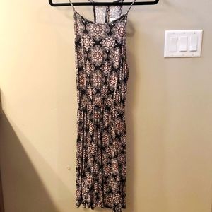 French Gray Spaghetti strap keyhole back dress